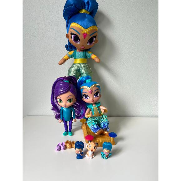 Shimmer and Shine Floating Genie Magic Carpet & Plush Soft Doll Toy Shoes Lot - Picture 1 of 14